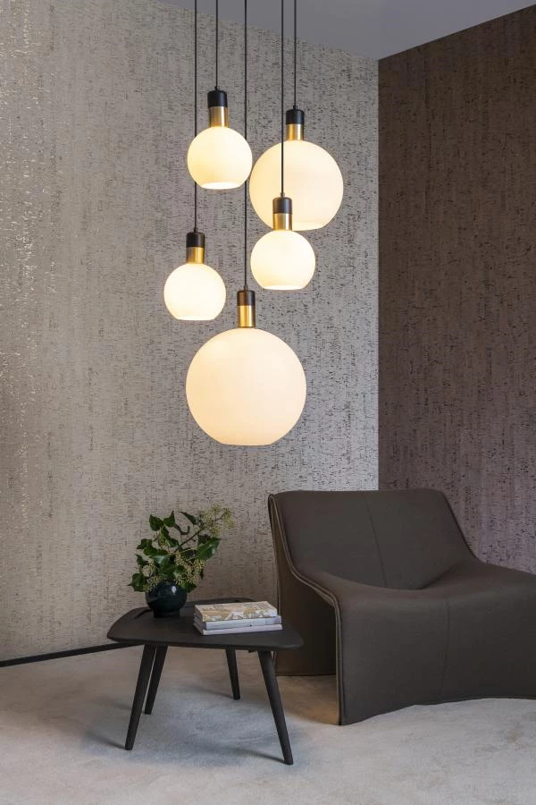 Lucide JULIUS - Pendant light - 5xE27 - Opal - atmosphere 1